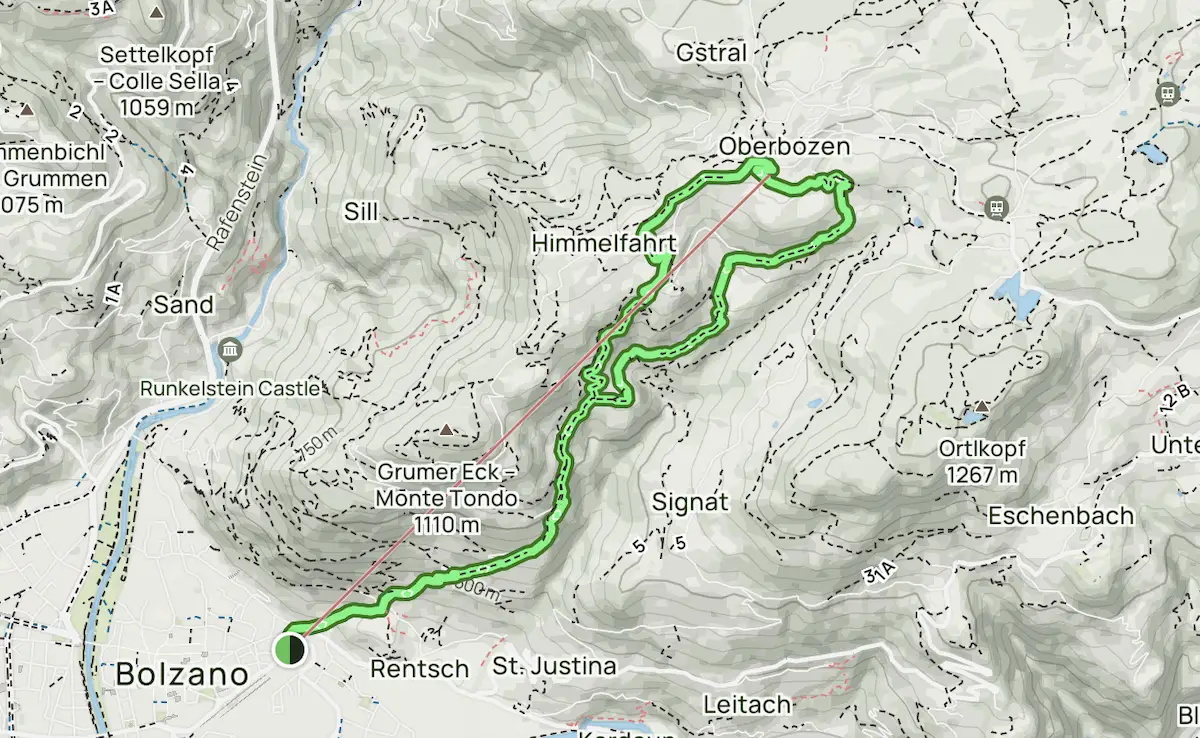 Bolzano soprabolzano trail running route