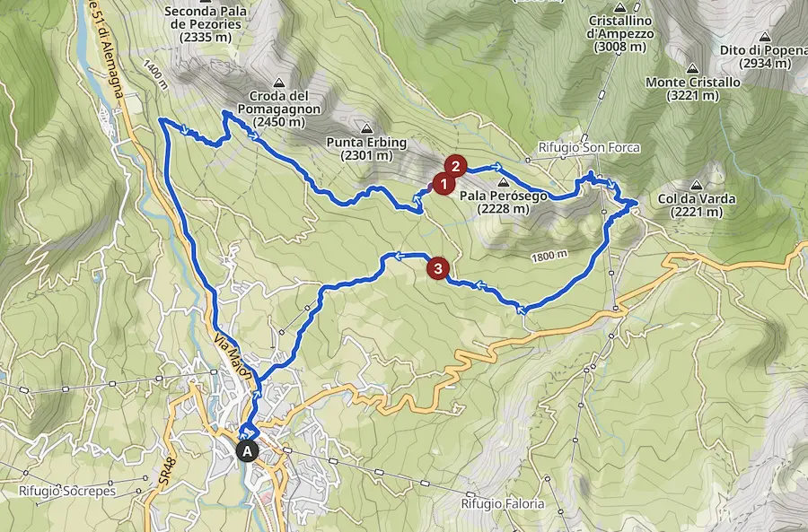 Cortina d'Ampezzo to the Zumeles Pass
