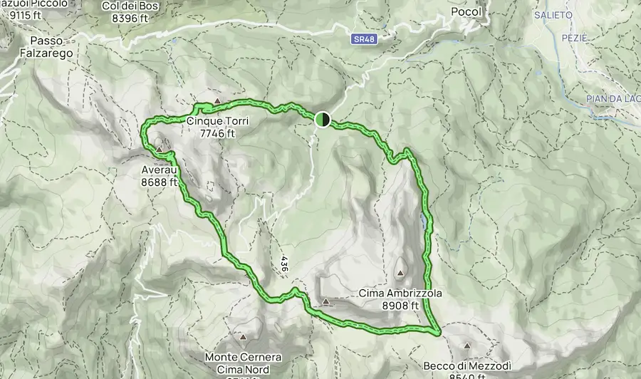 ponte Ru courto trail running route